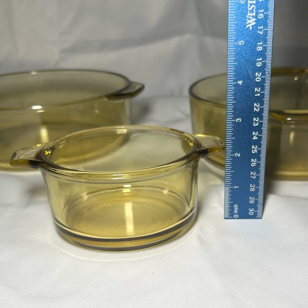 Vintage Pry-O-Rey Yellow Casserole Set